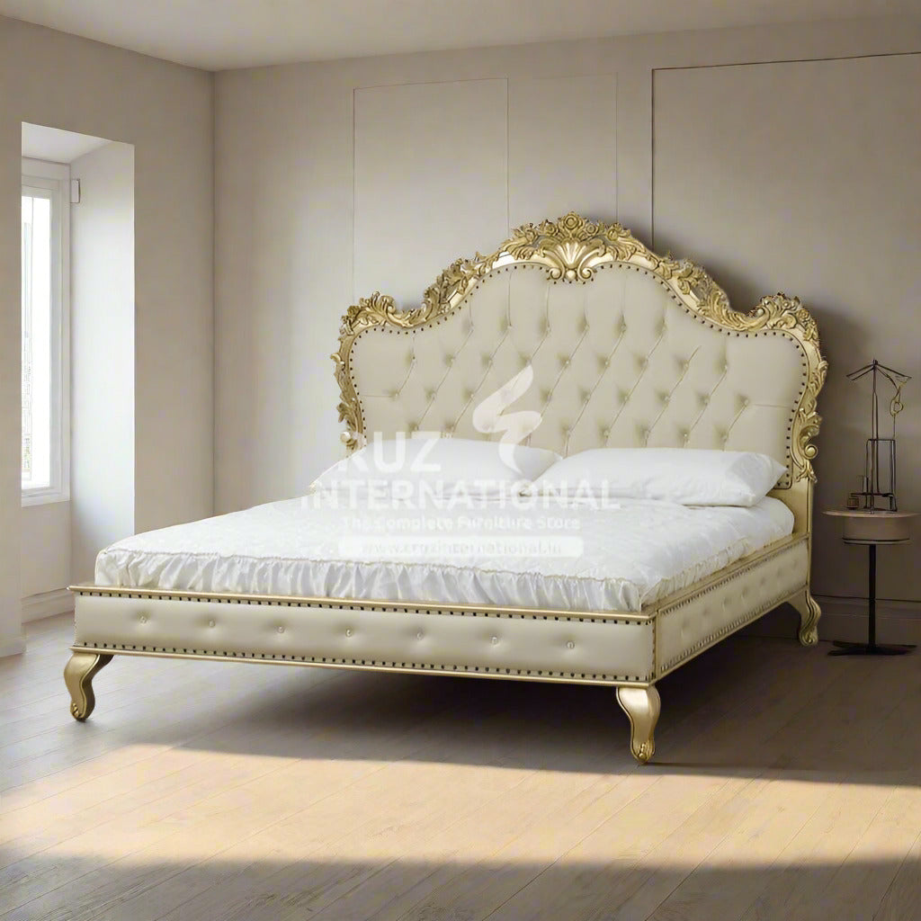 Maharaja Carving Chantelle Bed (Golden Antique Finish) CRUZ INTERNATIONAL